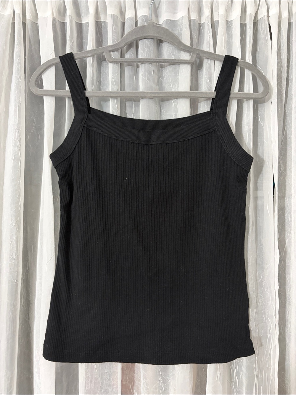 American Eagle Outfitters Black Ribbed Tank with Wide Straps